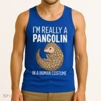 Im Really A Pangolin In A Human Costume Halloween Tank Top thumb 3