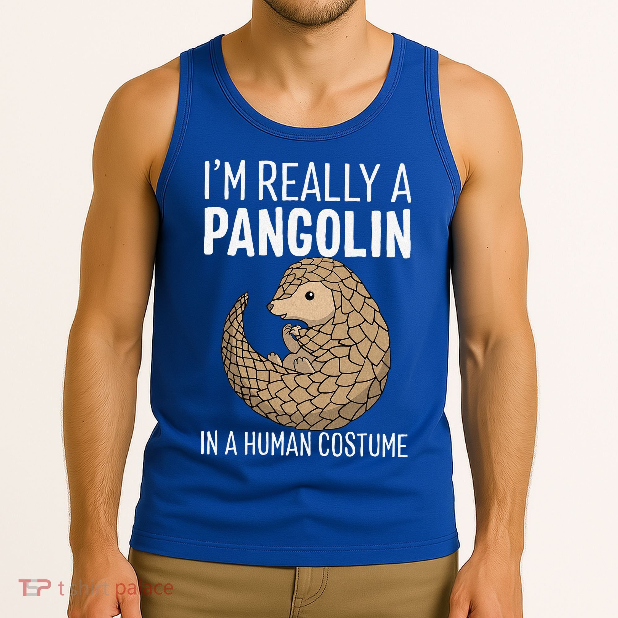 Im Really A Pangolin In A Human Costume Halloween Tank Top