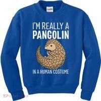 Im Really A Pangolin In A Human Costume Halloween Kids Sweatshirt thumb 0