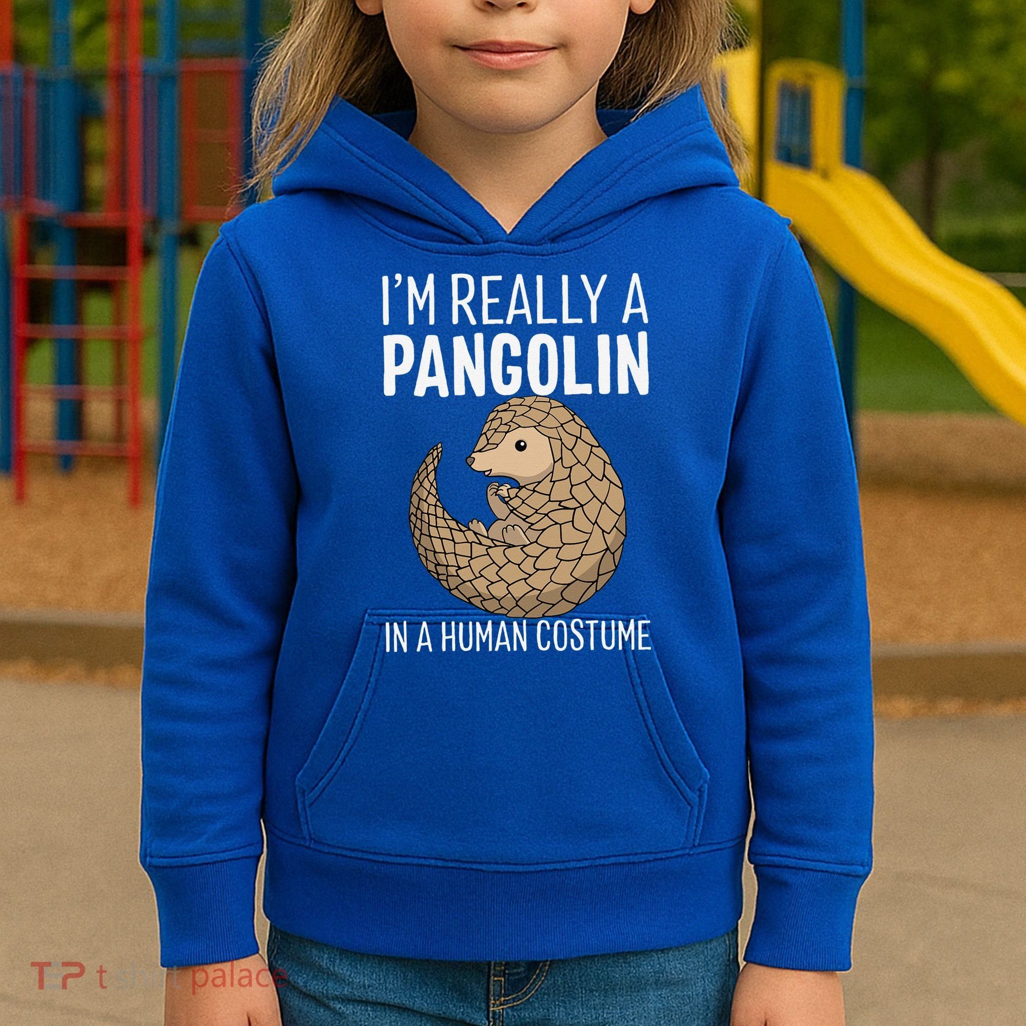 Im Really A Pangolin In A Human Costume Halloween Kids Hoodie