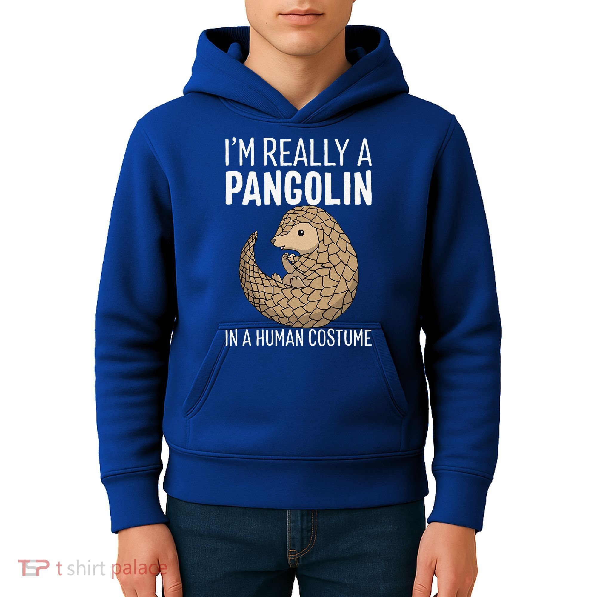 Im Really A Pangolin In A Human Costume Halloween Kids Hoodie