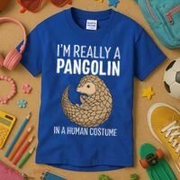 Im Really A Pangolin In A Human Costume Halloween Kids T-Shirt thumb 3