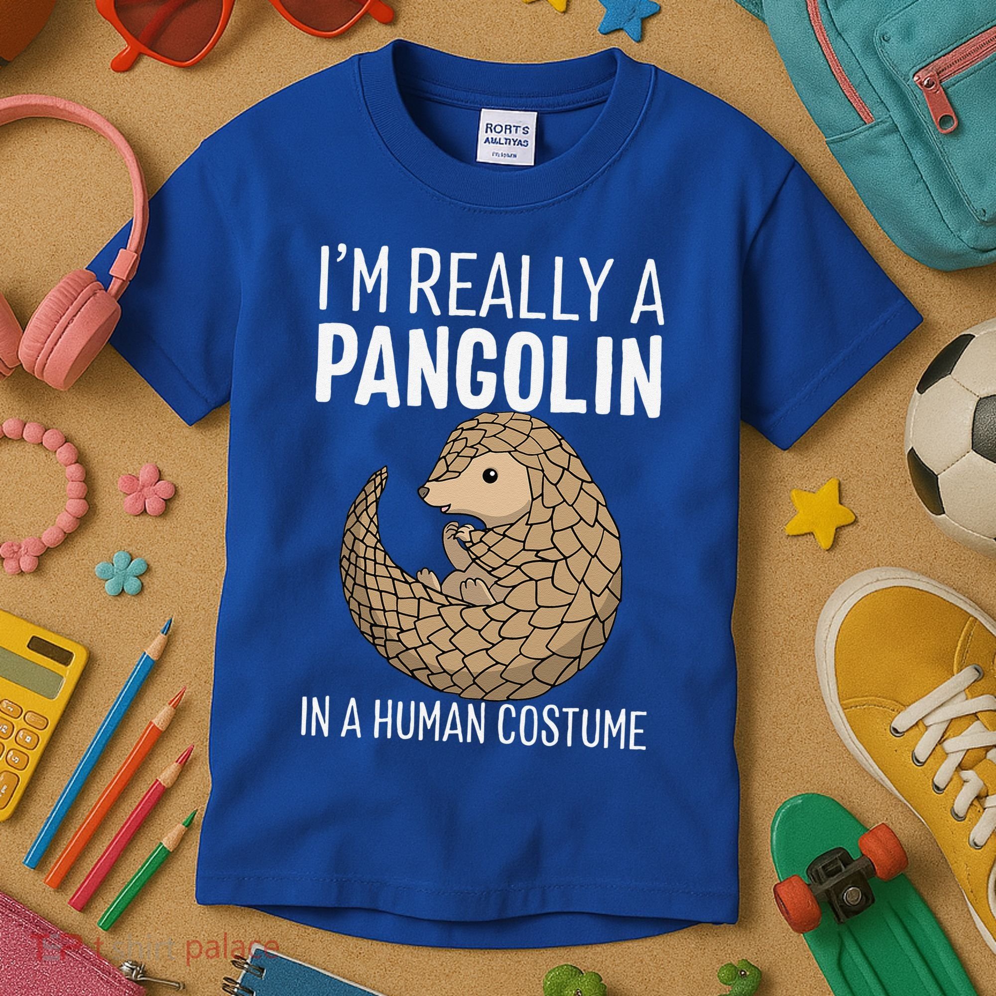 Im Really A Pangolin In A Human Costume Halloween Kids T-Shirt