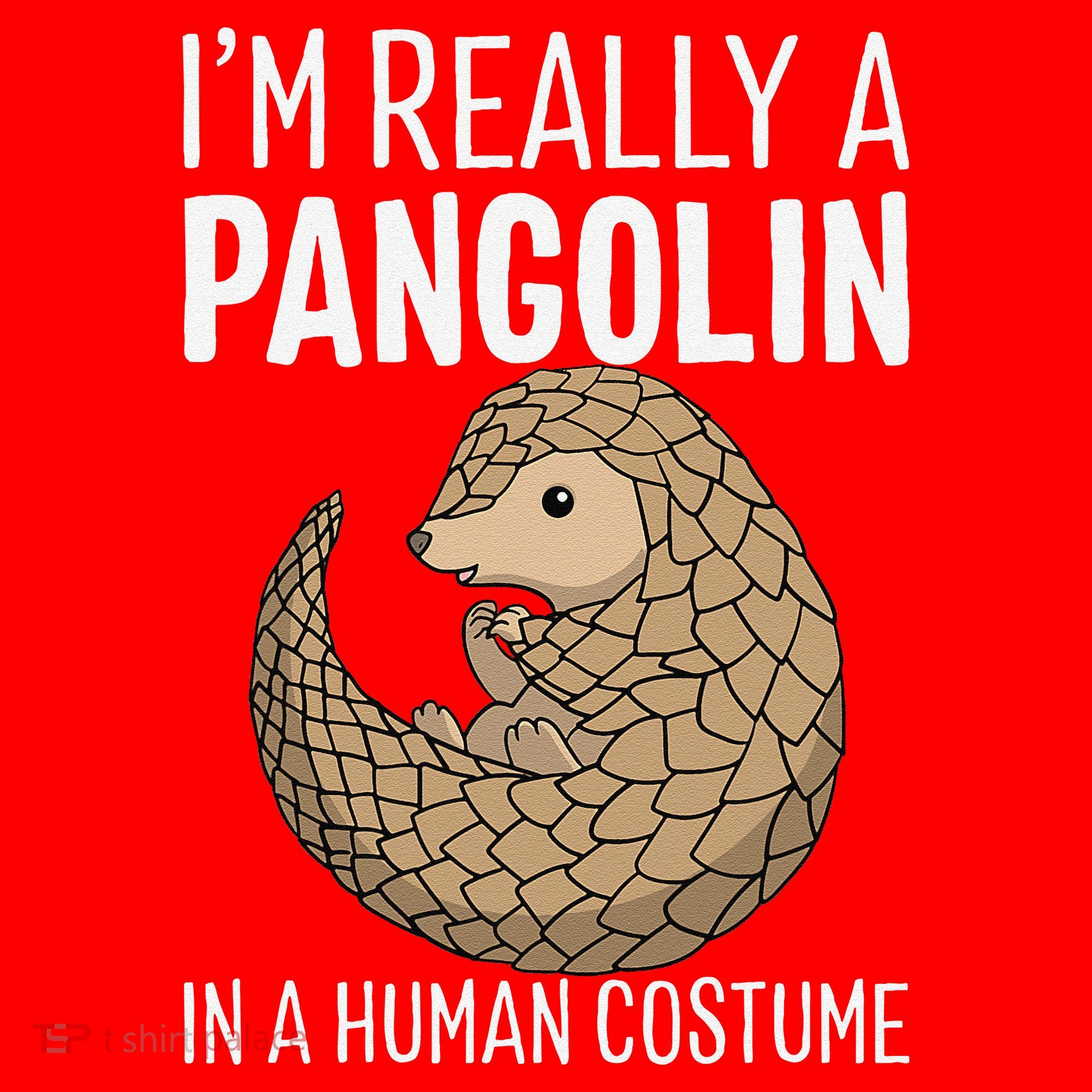 Im Really A Pangolin In A Human Costume Halloween Santa Hat