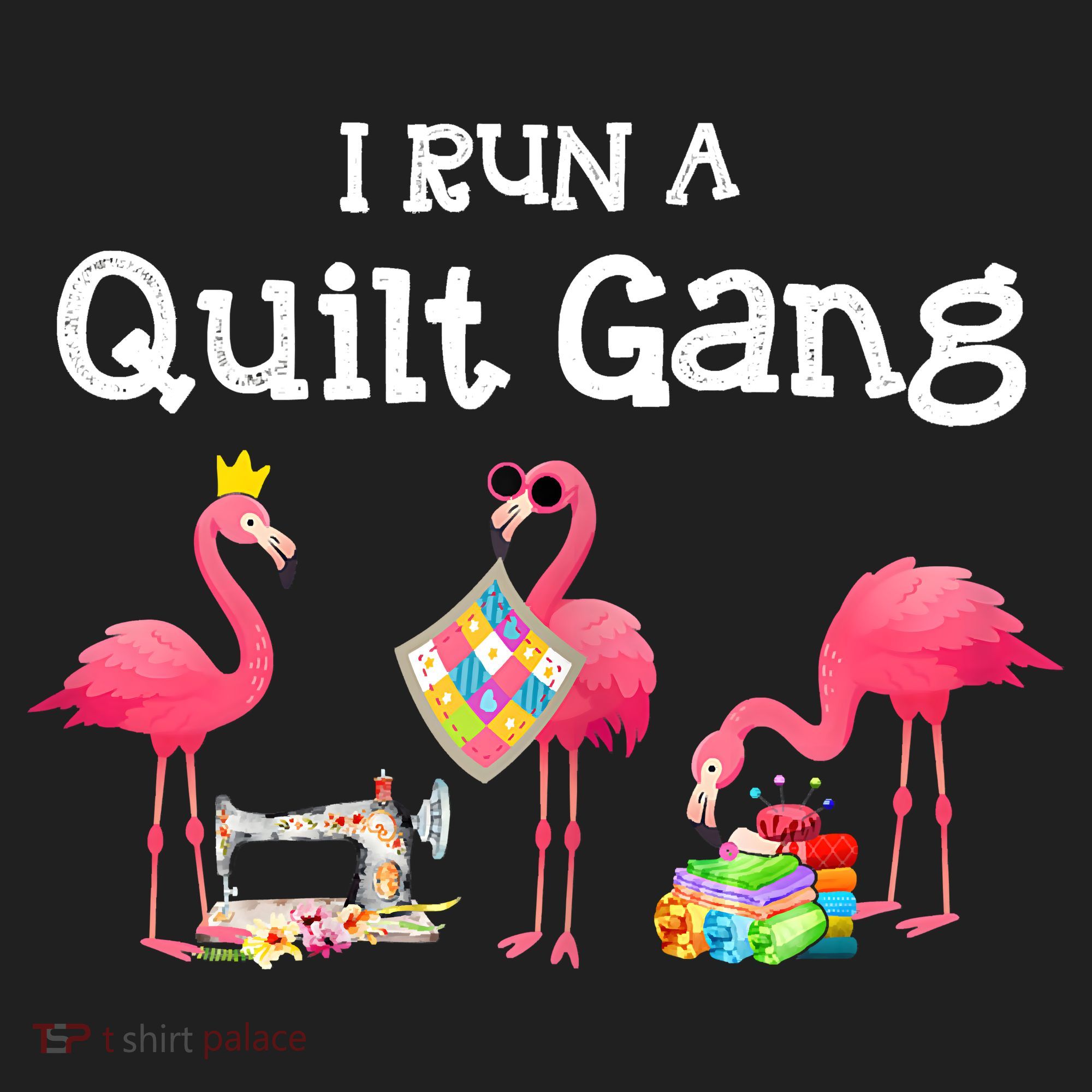 I Run A Quilt Gang Funny Quilting Golf Towel