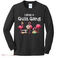 I Run A Quilt Gang Funny Quilting Kids Long Sleeve Shirt thumb 0