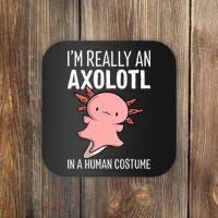 I'm Really An Axolotl In A Human Costume Halloween Funny  Coaster thumb 0
