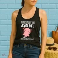 I'm Really An Axolotl In A Human Costume Halloween Funny  Women's Tank Top thumb 2