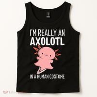 I'm Really An Axolotl In A Human Costume Halloween Funny  Tank Top thumb 2