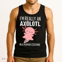 I'm Really An Axolotl In A Human Costume Halloween Funny  Tank Top thumb 3