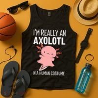 I'm Really An Axolotl In A Human Costume Halloween Funny  Tank Top thumb 4