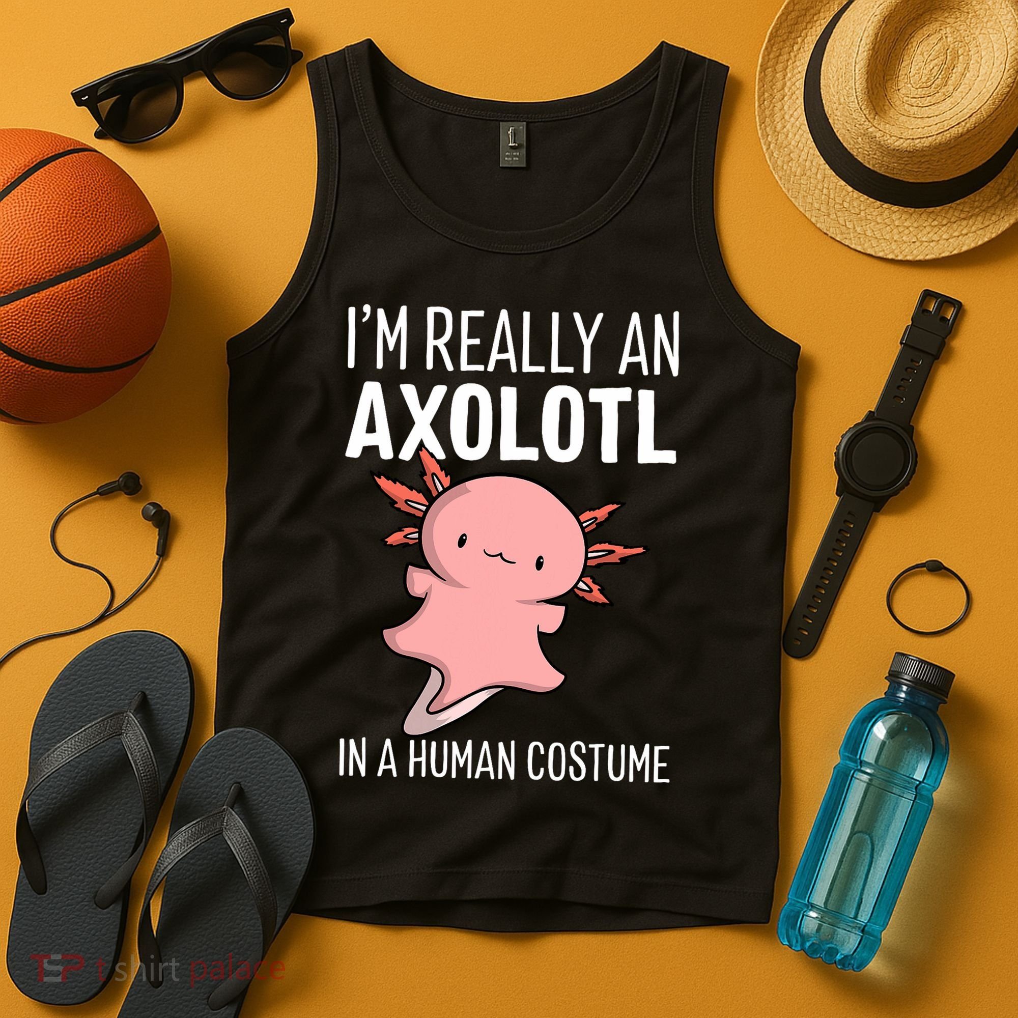 I'm Really An Axolotl In A Human Costume Halloween Funny  Tank Top