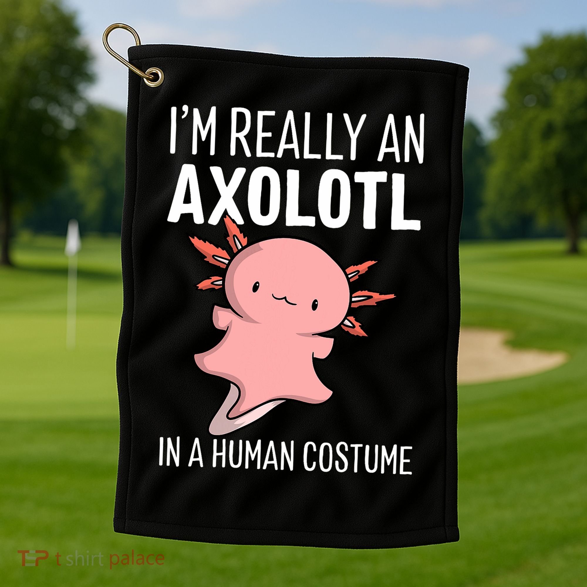 I'm Really An Axolotl In A Human Costume Halloween Funny  Golf Towel