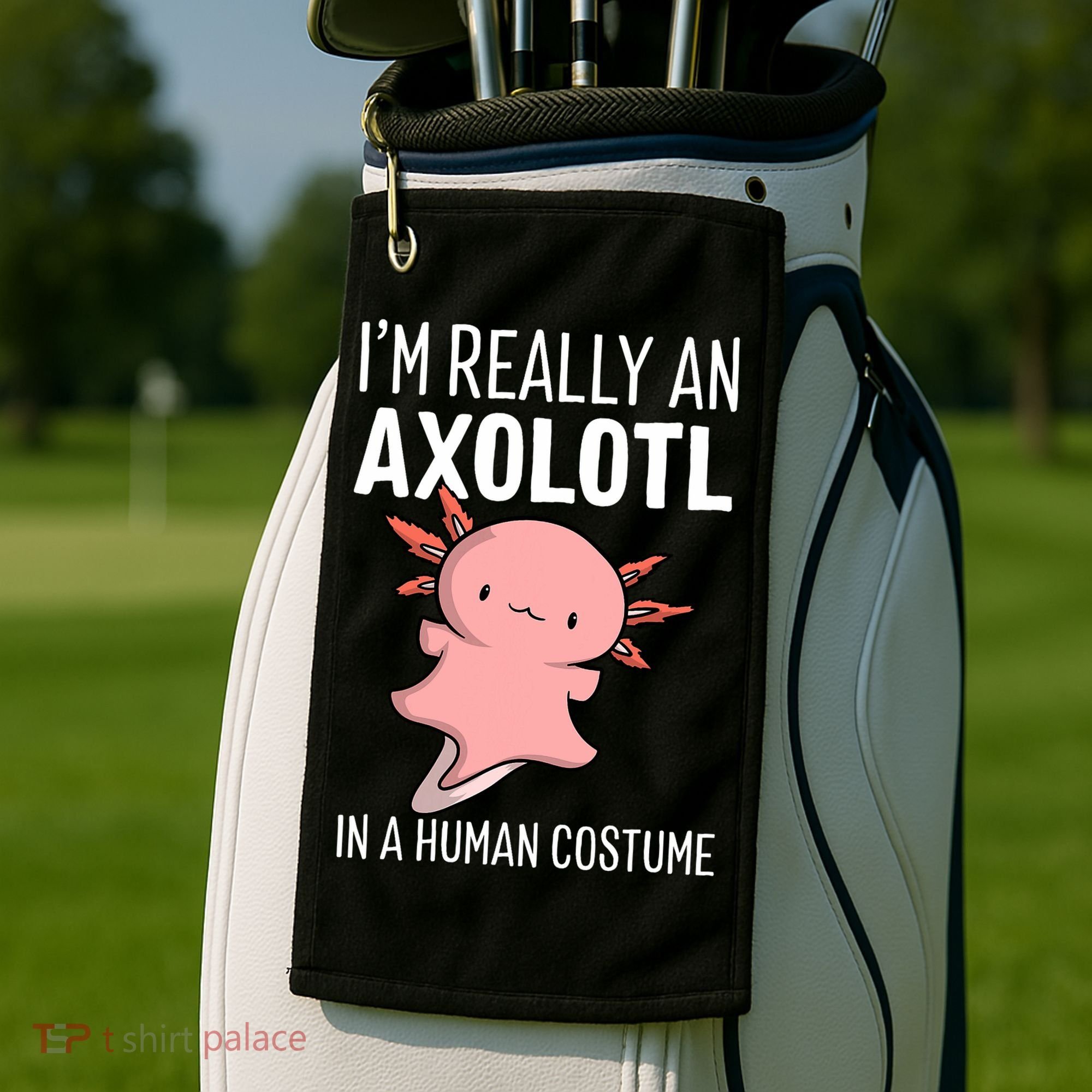 I'm Really An Axolotl In A Human Costume Halloween Funny  Golf Towel