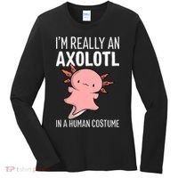 I'm Really An Axolotl In A Human Costume Halloween Funny  Women's Long Sleeve Shirt thumb 0