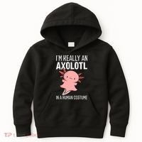 I'm Really An Axolotl In A Human Costume Halloween Funny  Kids Hoodie thumb 0