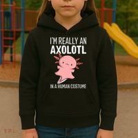 I'm Really An Axolotl In A Human Costume Halloween Funny  Kids Hoodie thumb 3