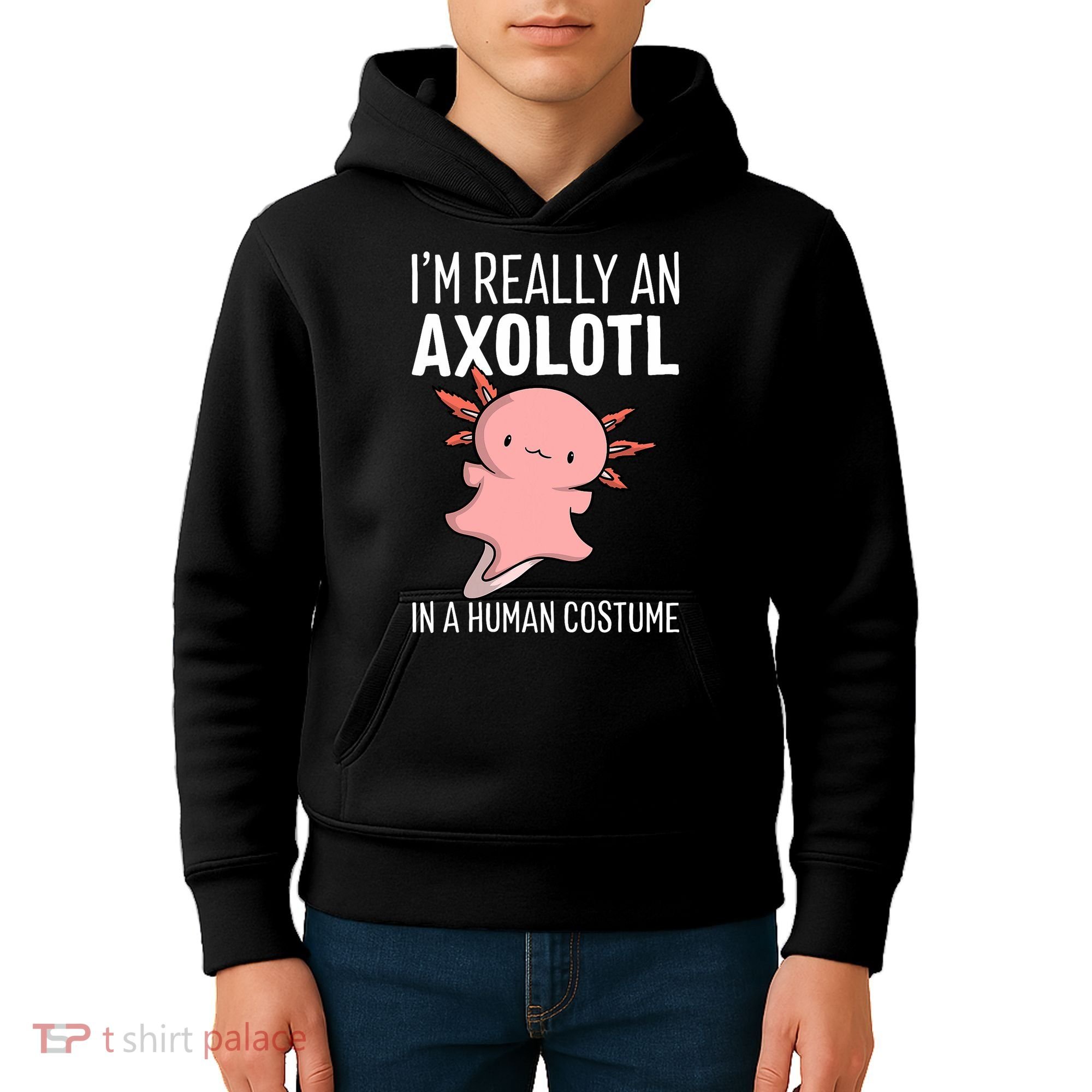 I'm Really An Axolotl In A Human Costume Halloween Funny  Kids Hoodie