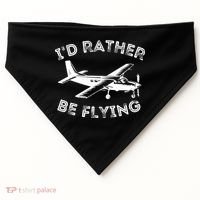 Id Rather Be Flying Funny Pilot Aviation Airplane Gift USA-Made Doggie Bandana thumb 0