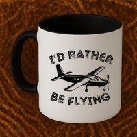 Id Rather Be Flying Funny Pilot Aviation Airplane Gift Coffee Mug thumb 2