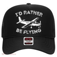 Id Rather Be Flying Funny Pilot Aviation Airplane Gift Hat thumb 0