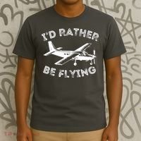 Id Rather Be Flying Funny Pilot Aviation Airplane Gift T-Shirt thumb 3
