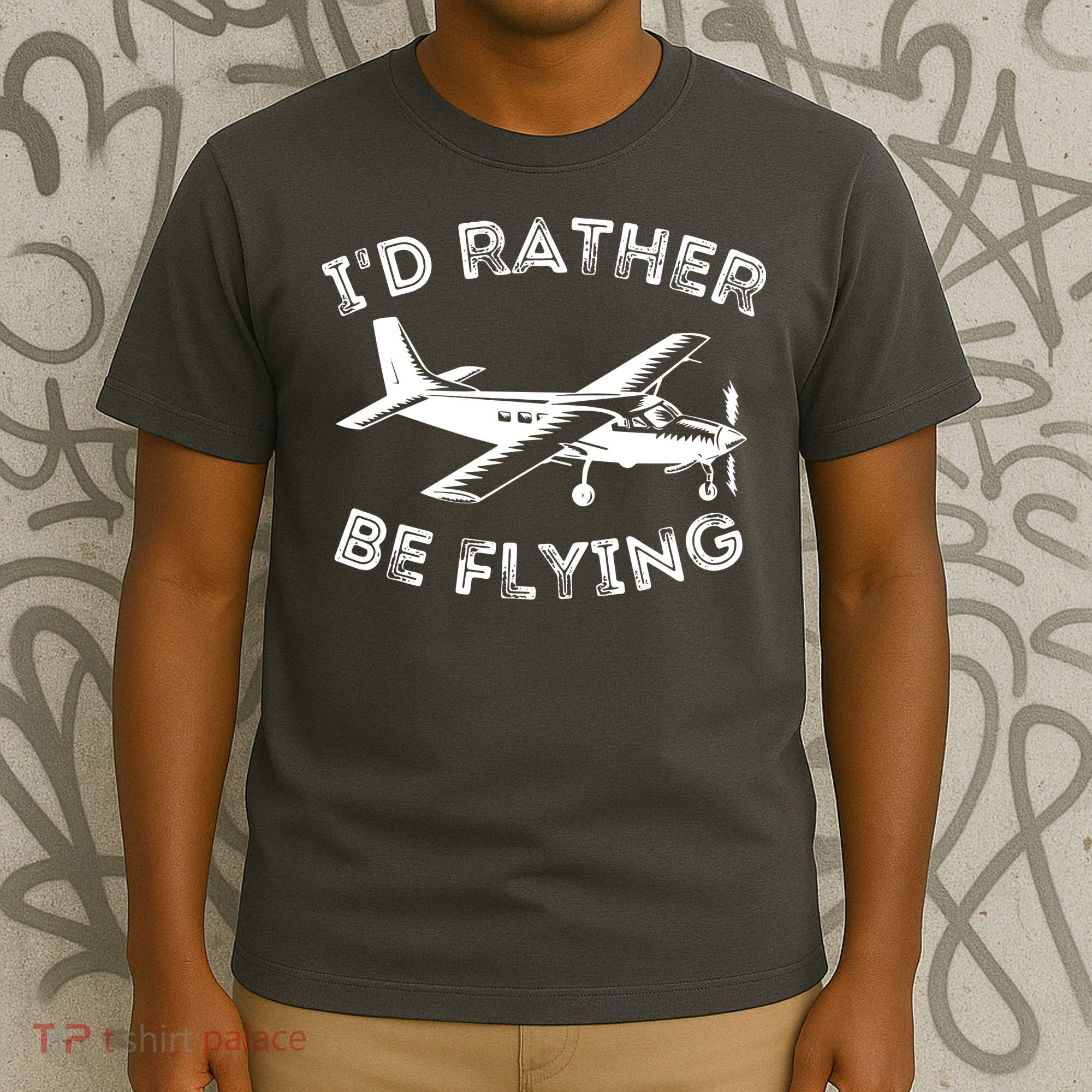 Id Rather Be Flying Funny Pilot Aviation Airplane Gift T-Shirt