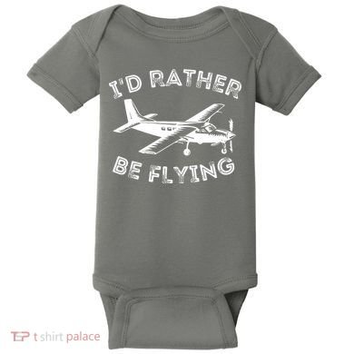 Id Rather Be Flying Funny Pilot Aviation Airplane Gift Baby Bodysuit