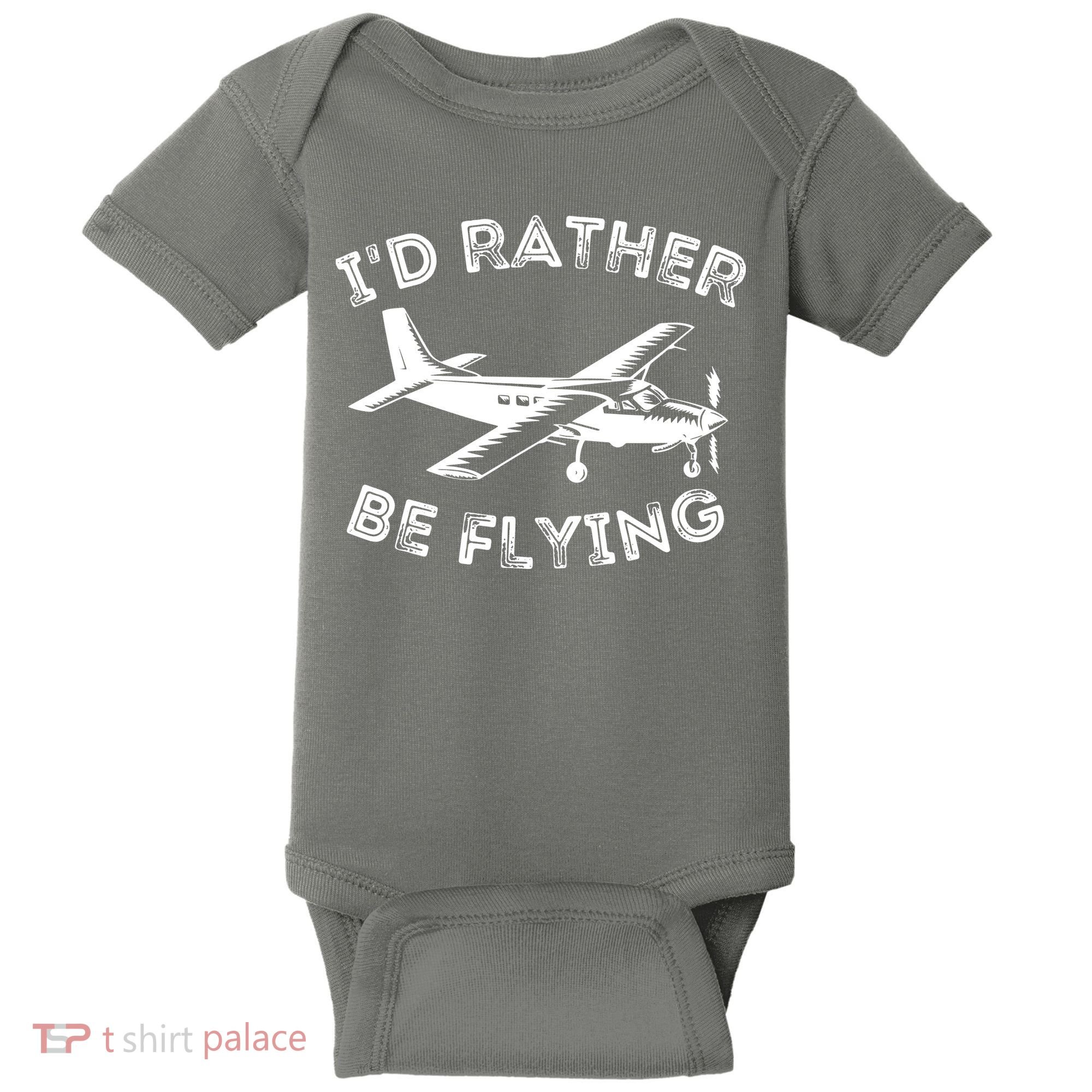 Id Rather Be Flying Funny Pilot Aviation Airplane Gift Baby Bodysuit