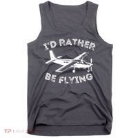 Id Rather Be Flying Funny Pilot Aviation Airplane Gift Tank Top thumb 0
