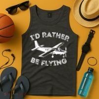 Id Rather Be Flying Funny Pilot Aviation Airplane Gift Tank Top thumb 4