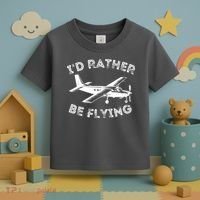 Id Rather Be Flying Funny Pilot Aviation Airplane Gift Toddler T-Shirt thumb 3