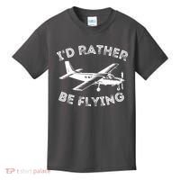 Id Rather Be Flying Funny Pilot Aviation Airplane Gift Kids T-Shirt thumb 0