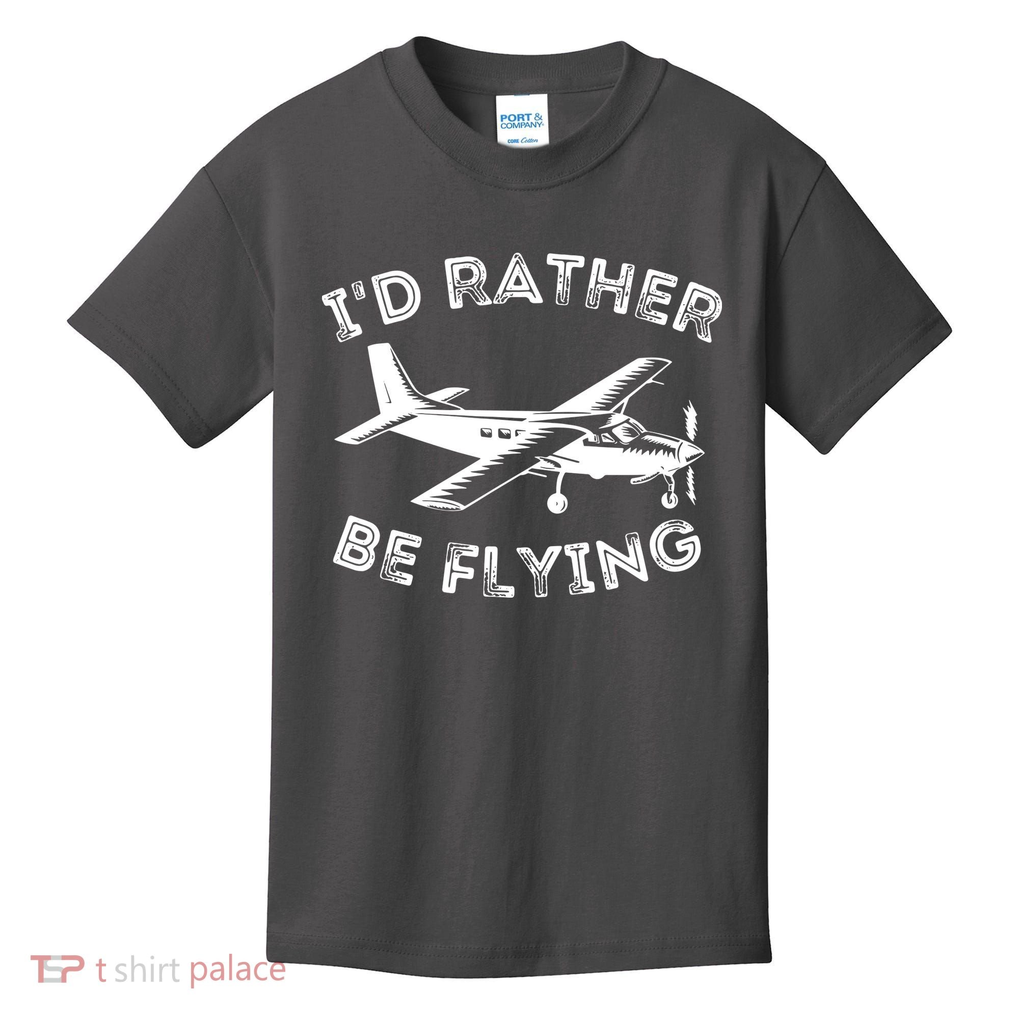 Id Rather Be Flying Funny Pilot Aviation Airplane Gift Kids T-Shirt