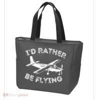 Id Rather Be Flying Funny Pilot Aviation Airplane Gift Tote Bag thumb 3