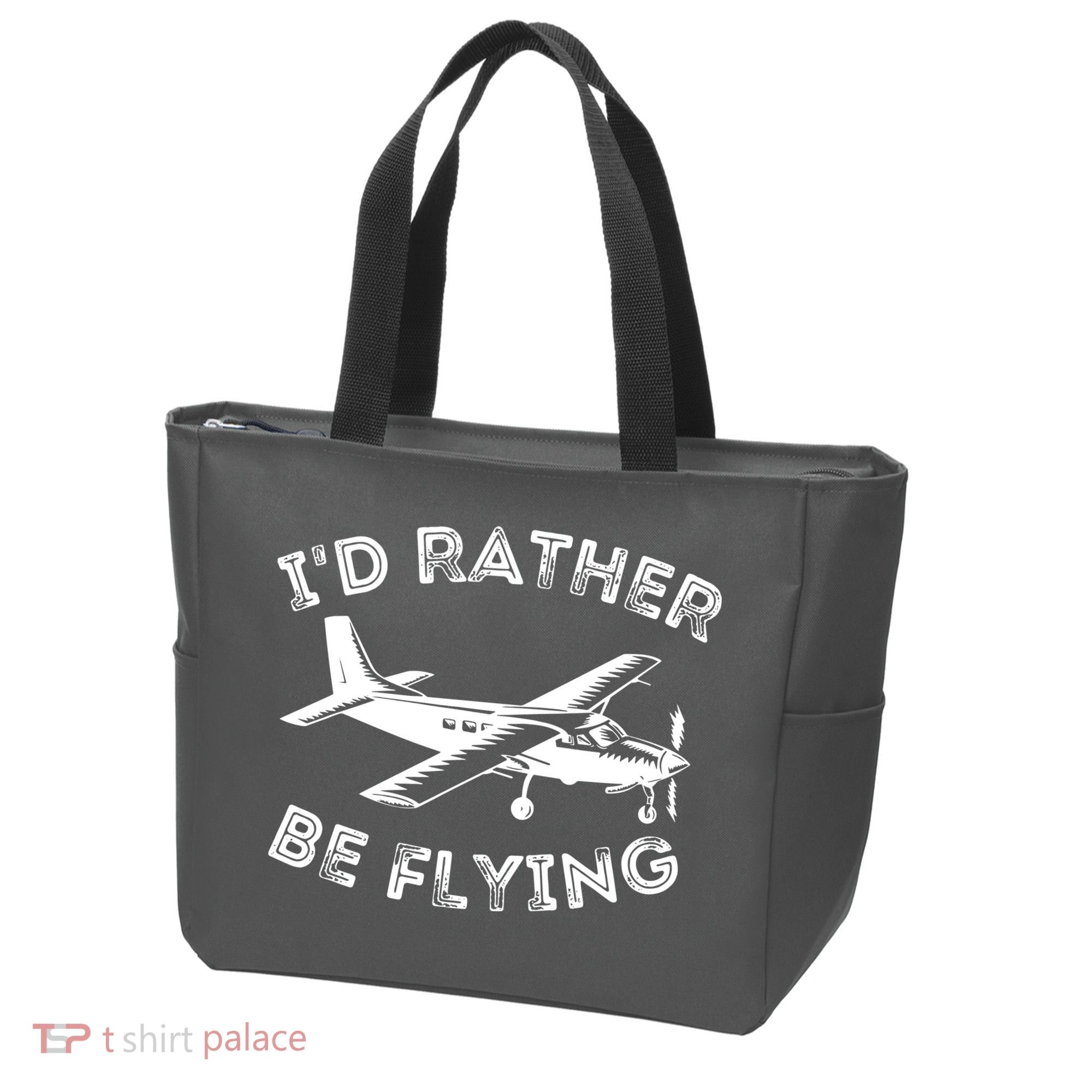 Id Rather Be Flying Funny Pilot Aviation Airplane Gift Tote Bag