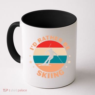 Id Rather Be Skiing Ski Skier Retro Vintage Gift Coffee Mug