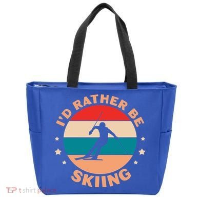 Id Rather Be Skiing Ski Skier Retro Vintage Gift Tote Bag