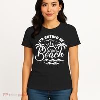 I'd Rather Be At The Beach Vacation Women's T-Shirt thumb 4