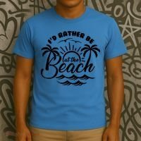 I'd Rather Be At The Beach Vacation T-Shirt thumb 3