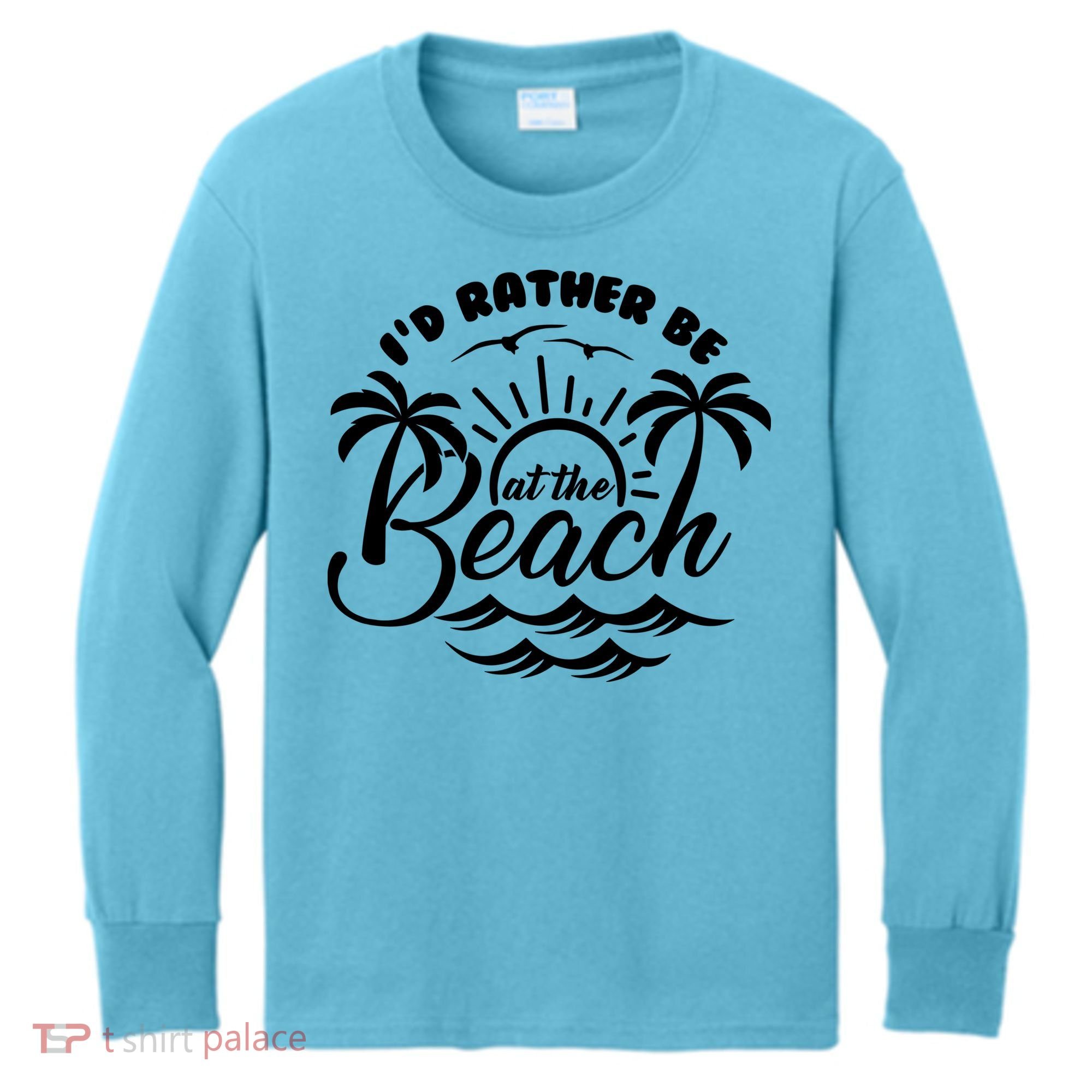 I'd Rather Be At The Beach Vacation Kids Long Sleeve Shirt