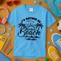 I'd Rather Be At The Beach Vacation Kids T-Shirt thumb 3