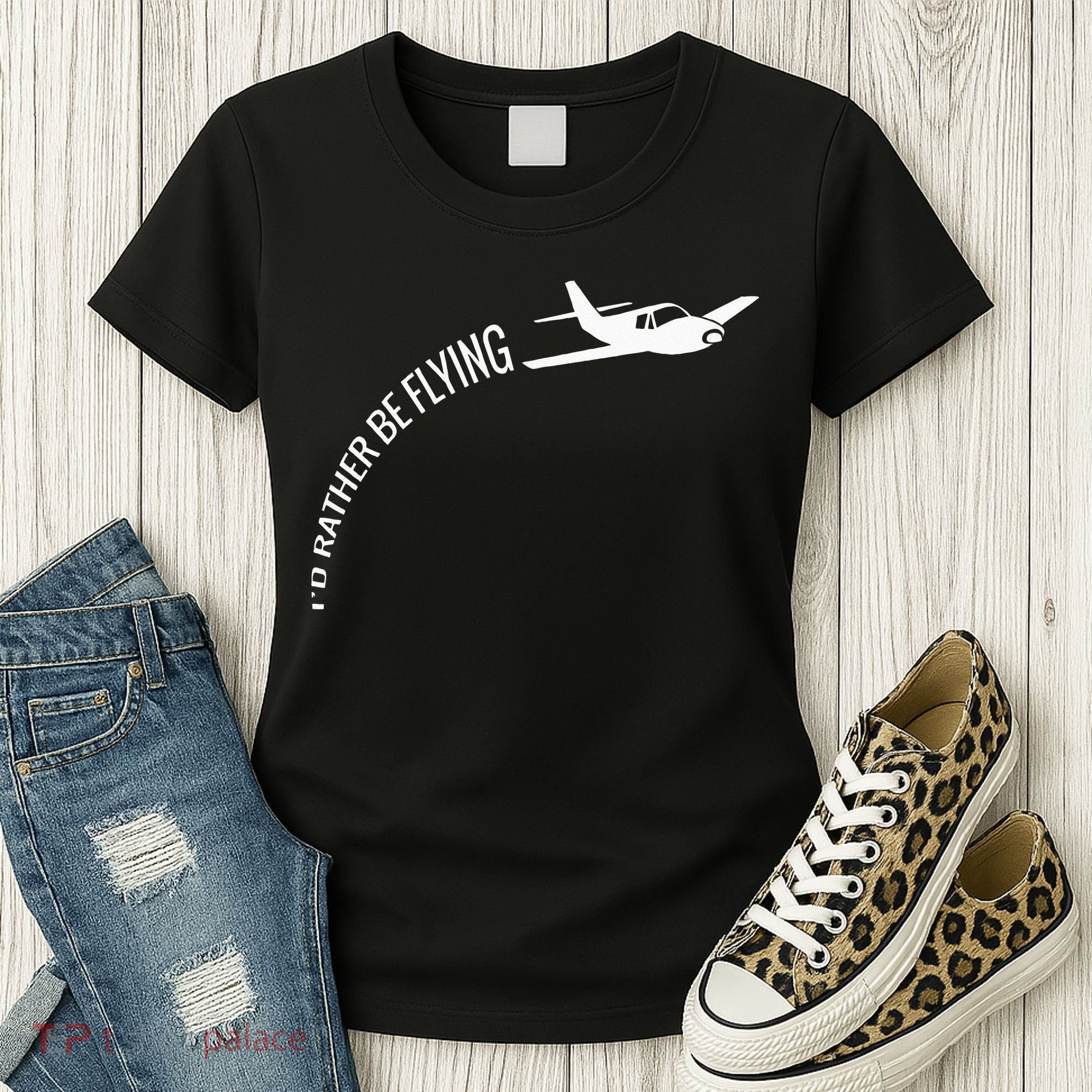 I'd Rather Be Flying Airplane Pilot Women's T-Shirt