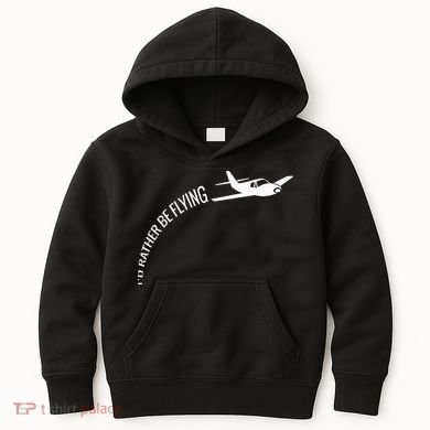 I'd Rather Be Flying Airplane Pilot Kids Hoodie