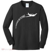 I'd Rather Be Flying Airplane Pilot Kids Long Sleeve Shirt thumb 0
