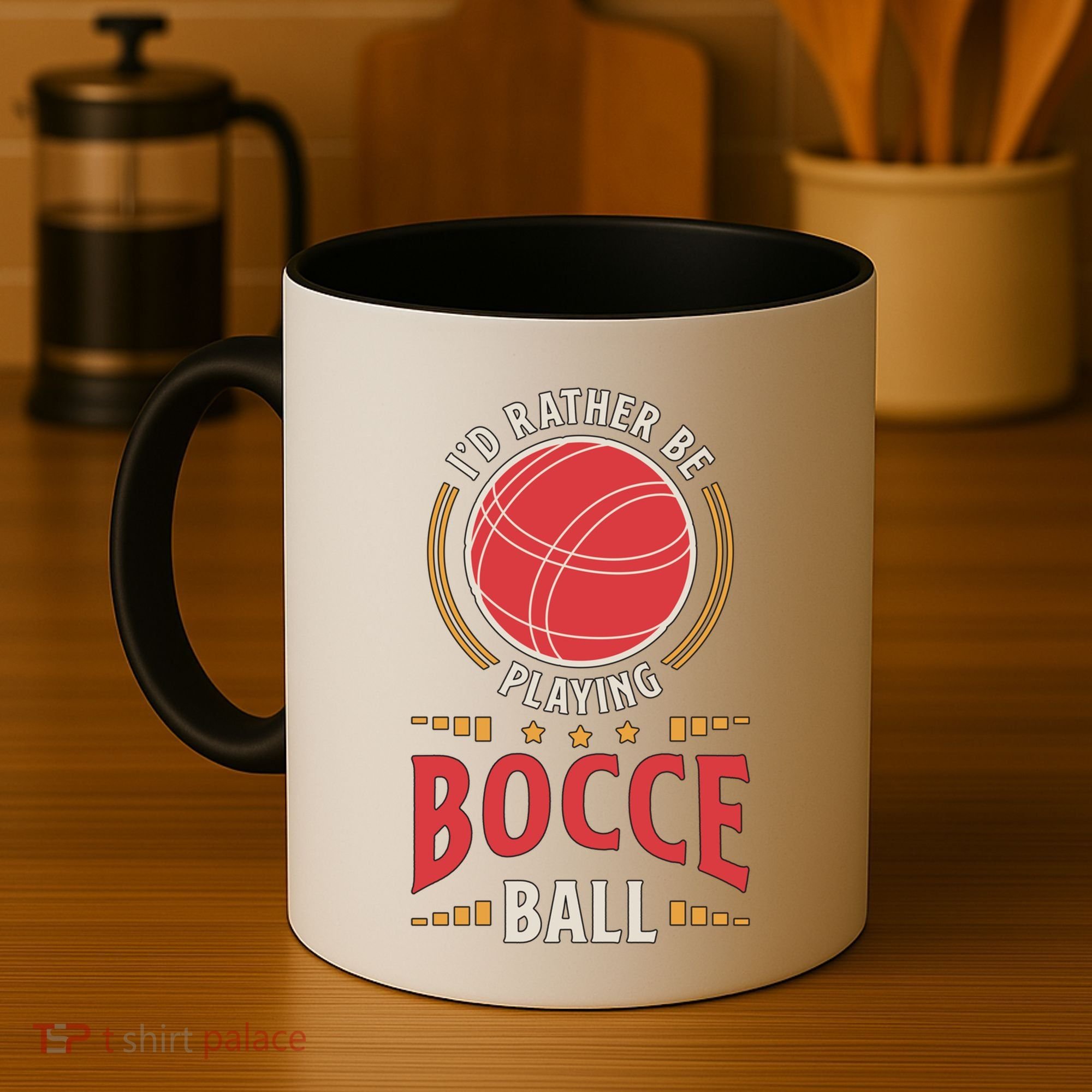 ID Rather Be Playing Bocce Ball Lawn Bowling Bocce Ball Meaningful Gift Coffee Mug