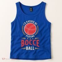 ID Rather Be Playing Bocce Ball Lawn Bowling Bocce Ball Meaningful Gift Tank Top thumb 2