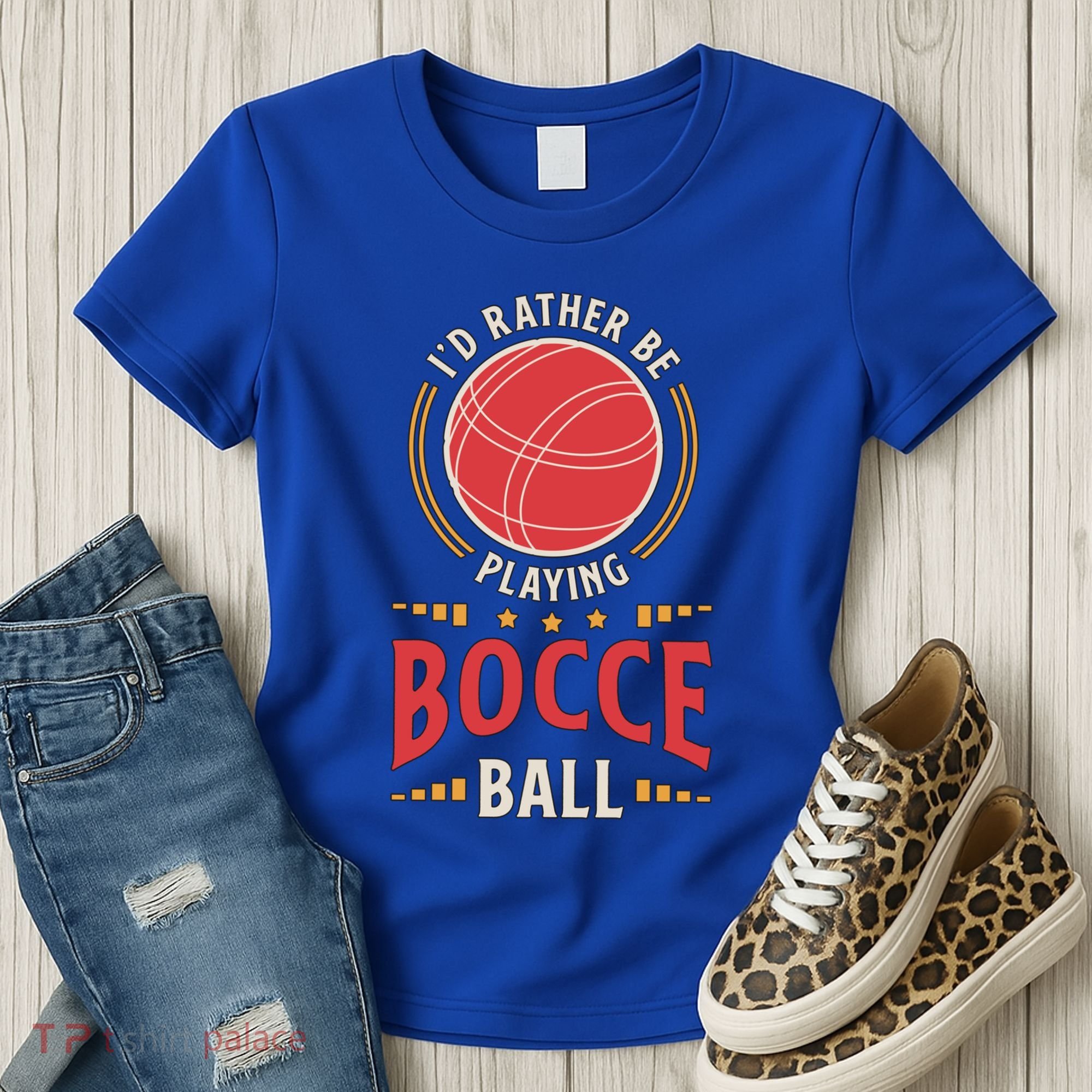 ID Rather Be Playing Bocce Ball Lawn Bowling Bocce Ball Meaningful Gift Women's T-Shirt