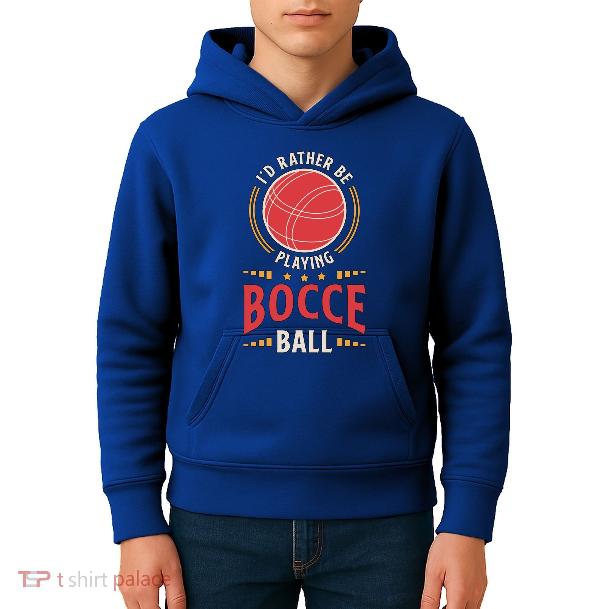 ID Rather Be Playing Bocce Ball Lawn Bowling Bocce Ball Meaningful Gift Kids Hoodie