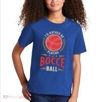 ID Rather Be Playing Bocce Ball Lawn Bowling Bocce Ball Meaningful Gift Kids T-Shirt thumb 2